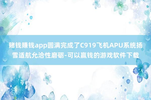 赌钱赚钱app圆满完成了C919飞机APU系统扬雪适航允洽性磨砺-可以赢钱的游戏软件下载